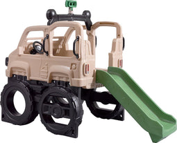 Step2 Safari Truck Climber - Klimtoestel met Glijbaan, Stuurwiel en Speelgoed Verrekijker