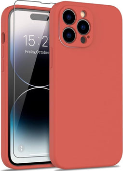 Lunso - Geschikt voor iPhone 15 Pro Max - Hoesje Flexibel silicone Backcover - Rood