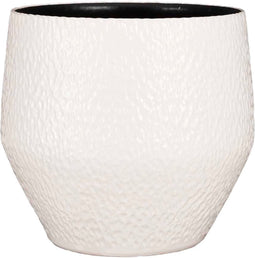 Mica Decorations Morris Ronde Bloempot - H30 x Ø32 cm - Keramiek - Wit