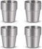 Roestvrij stalen bekers Set van 4 Dubbele Muur Geïsoleerde Metalen Cups Stapelbaar en Onbreekbaar Drinkbekers Randloze Zweetvrije Bier Tumbler voor Cocktails Koffie Thee Smoothies