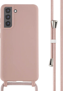 iMoshion Hoesje Geschikt voor Samsung Galaxy S21 FE Hoesje Met Koord - iMoshion Siliconen hoesje met koord - roze