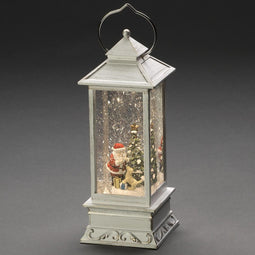 Konstsmide LED sneeuwlantaarn met kerstman en hond