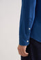 Seidensticker regular fit overhemd - twill - blauw - Strijkvrij - Boordmaat: 42