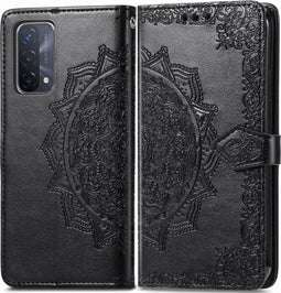 iMoshion Hoesje Geschikt voor Oppo A74 (5G) / A54 (5G) Hoesje Met Pasjeshouder - iMoshion Mandala Bookcase - Zwart