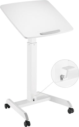 VDD Gaming - Zit Sta Bureau - Pneumatisch Verstelbaar - Wit - Max. hoogte 113 cm - Bureaublad 60 x 53 cm