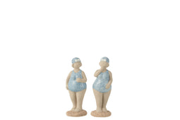 J-Line figuur Vrouw Badpak Staand - keramiek - blauw - small