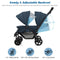Coast Opvouwbare Dubbele Kinderwagen - Tandem - Verstelbare Rugleuningen - Blauw