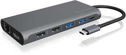Icy Box IB-DK4050-CPD - USB Hub - USB 3.2 Gen 1 Type-C - 100W Power Delivery - Antraciet
