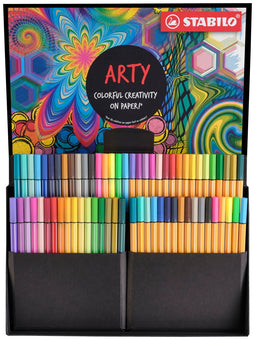 STABILO point 88 & Pen 68 - Creative ARTY Mixed In Luxe Box - Met 34 Stuks point 88 Fineliners en 34 Stuks Pen 68 Viltstiften