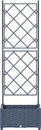 vidaXL - Tuinplanter - met - Klimrek - Grijs - 40x40x125,5 - cm