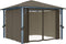 vidaXL - Prieel - met - gordijn - en - LED-lichtslinger - 3x3 - m - aluminium - taupe