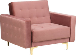 Fauteuil ABERDEEN Fluweel Roze