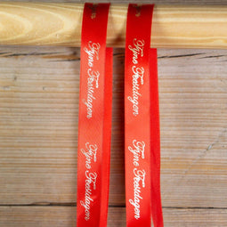 Satijnen Cadeaulint Fijne Feestdagen Rood – 15 mm x 25 m