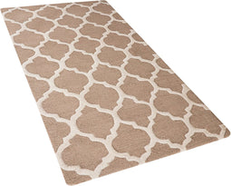 ERBAA - Laagpolig vloerkleed - Beige - 80 x 150 cm - Wol
