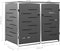 vidaXL - Containerberging - dubbel - 138x77,5x112,5 - cm - roestvrij - staal