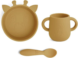 Eetset in siliconen - geel