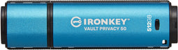 Kingston IronKey Vault Privacy 50 - USB 3.2 - FIPS 197 AES 256-bit encryptie - 512GB Blauw