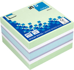 Info sticky notes - 450 vel - 75x75mm - wit, groen, paars, blauw - IN-5654-62