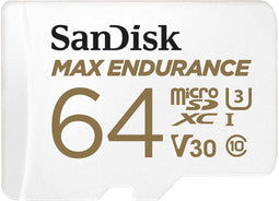 SanDisk Max Endurance - Micro SD-Kaart - 64 GB - UHS-I Klasse 10 - Wit