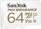 SanDisk Max Endurance - Micro SD-Kaart - 64 GB - UHS-I Klasse 10 - Wit