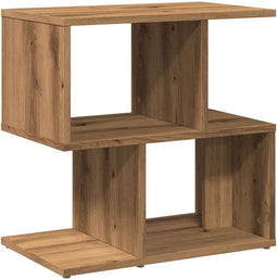 vidaXL - Nachtkastje - 50x30x51,5 - cm - bewerkt - hout - artisanaal - eikenkleur