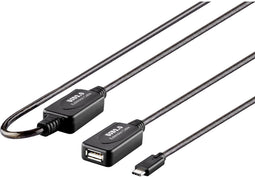 Renkforce RF-5067256 - USB 2.0 Actieve Verlengkabel 10m - Vergulde Contacten - Zwart