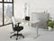 Ergonomisch design t-poot bureau Teez breed 160CM diep 80CM bladkleur Antraciet eiken framekleur Wit (RAL9010)