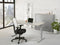 Ergonomisch design t-poot bureau Teez breed 200CM diep 100CM bladkleur Beuken framekleur Wit (RAL9010)