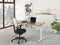 Ergonomisch design t-poot bureau Teez breed 200CM diep 100CM bladkleur Beuken framekleur Wit (RAL9010)