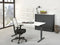 Ergonomisch design t-poot bureau Teez breed 200CM diep 100CM bladkleur Antraciet eiken framekleur Wit (RAL9010)
