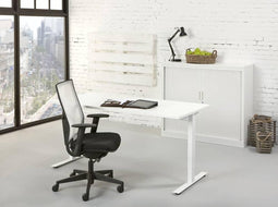 Ergonomisch design t-poot bureau Teez breed 60CM diep 80CM bladkleur Beuken framekleur Zwart (RAL9005)