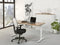 Ergonomisch design t-poot bureau Teez breed 60CM diep 80CM bladkleur Havanna framekleur Zwart (RAL9005)