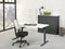 Ergonomisch design t-poot bureau Teez breed 80CM diep 60CM bladkleur Lichtgrijs framekleur Aluminium (RAL9006)
