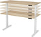Ergonomisch elektrische verstelbaar zit/sta bureau Teez breed 140CM diep 80CM bladkleur Logan eiken framekleur Aluminium (RAL9006)
