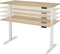 Ergonomisch elektrische verstelbaar zit/sta bureau Teez breed 140CM diep 80CM bladkleur Havanna framekleur Zwart (RAL9005)