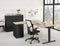 Ergonomisch t-poot wingbureau Design Teez breed 160CM diep 120CM bladkleur Licht Eiken framekleur Aluminium (RAL9006) wingzijde Links