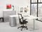 Ergonomisch t-poot wingbureau Design Teez breed 160CM diep 120CM bladkleur Havanna framekleur Zwart (RAL9005) wingzijde Links