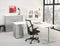 Ergonomisch t-poot wingbureau Design Teez breed 160CM diep 120CM bladkleur Licht Eiken framekleur Aluminium (RAL9006) wingzijde Links