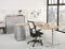 Ergonomisch t-poot wingbureau Design Teez breed 180CM diep 120CM bladkleur Wit framekleur Antraciet (Ral 7016) wingzijde Links