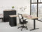 Ergonomisch t-poot wingbureau Design Teez breed 180CM diep 120CM bladkleur Halifax Eiken framekleur Aluminium (RAL9006) wingzijde Links