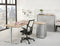 Ergonomisch t-poot wingbureau Design Teez breed 180CM diep 120CM bladkleur Halifax Eiken framekleur Wit (RAL9010) wingzijde Rechts