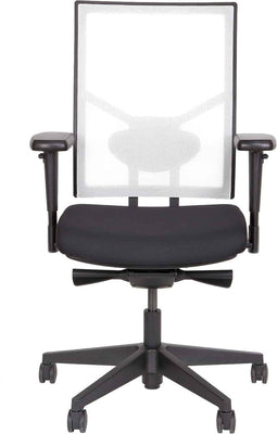 Ergonomische bureaustoel 787 NPR-1813 zwarte zitting met rug in wit mesh stof chrome frame