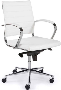 Ergonomische bureaustoel design 600 lage rug Wit met wielen