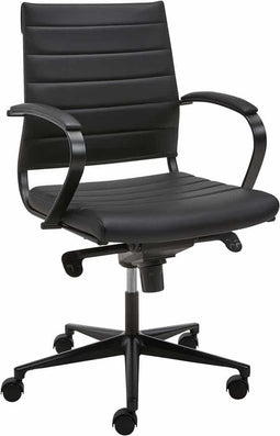 Ergonomische bureaustoel design 600 lage rug Zwart frame en zwarte zitting met wielen