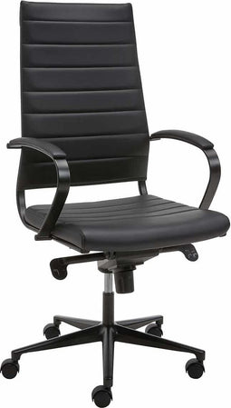 Ergonomische bureaustoel design 601 hoge rug zwart frame zwarte zitting