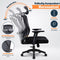 Ergonomische Bureaustoel met Hoofdsteun - Bureaustoelen voor Volwassenen - Office Chair - Gamestoel - Kantoorstoel - Volledig Verstelbaar - Incl. 3D-verstelbare Armleuningen & Verstelbare Lendensteun Incl. Stille Anti-kras wielen harde/zachte vloeren