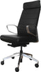Ergonomische directiefauteuil 605 chroom/zwart van echt leder
