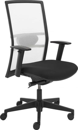 Ergonomische EN-1335 genormeerde bureaustoel 1514 Chroom frame met rug in Zwart