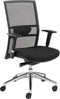 Ergonomische EN-1335 genormeerde bureaustoel 1514 Chroom frame met rug in Zwart