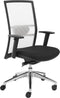 Ergonomische EN-1335 genormeerde bureaustoel 1514 Chroom frame met rug in Zwart